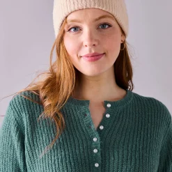 Trui met Tunesische hals, patenttricot met zachte touch