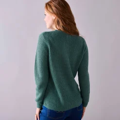 Trui met Tunesische hals, patenttricot met zachte touch
