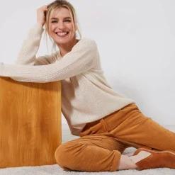 Trui met Tunesische hals, patenttricot met zachte touch