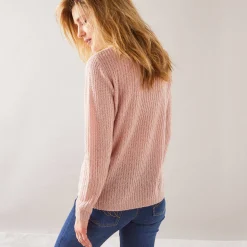 Trui met Tunesische hals, patenttricot met zachte touch