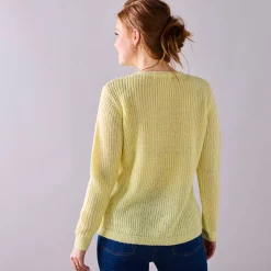 Trui met Tunesische hals, patenttricot met zachte touch