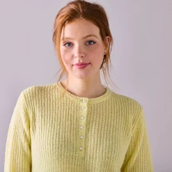 Trui met Tunesische hals, patenttricot met zachte touch