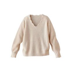 Trui met V-hals, patenttricot