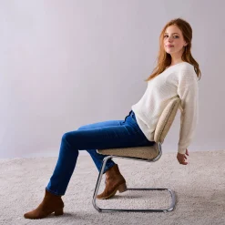 Trui met V-hals, patenttricot met zachte touch