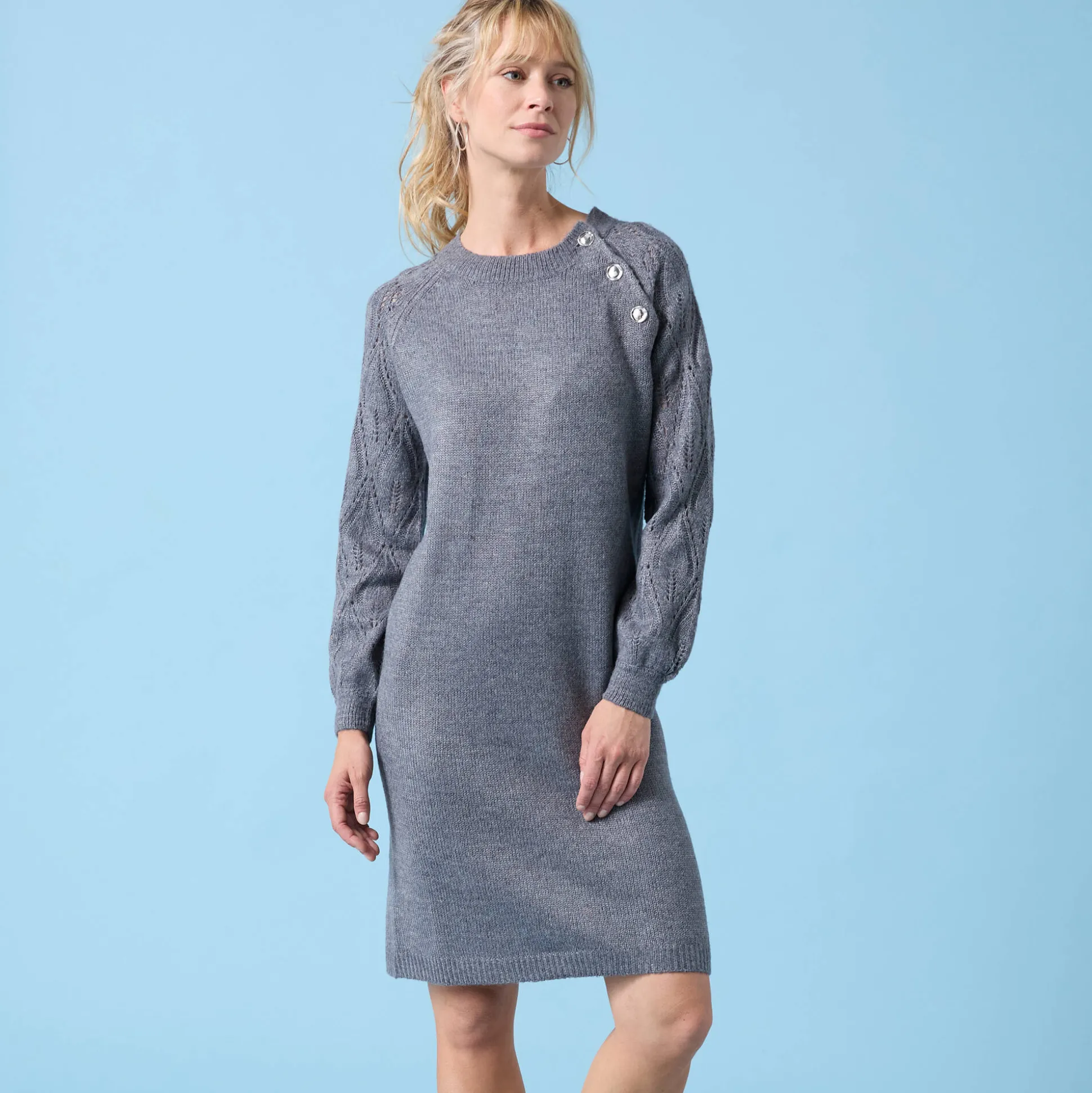 Trui Special Petites, fantasiebreisel met zachte touch