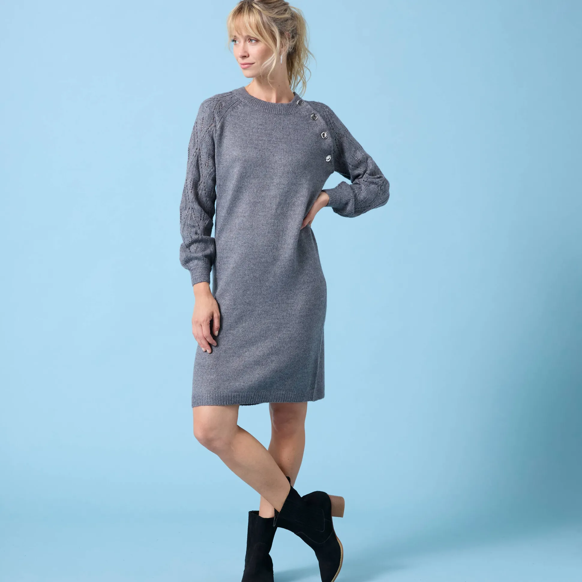 Trui Special Petites, fantasiebreisel met zachte touch
