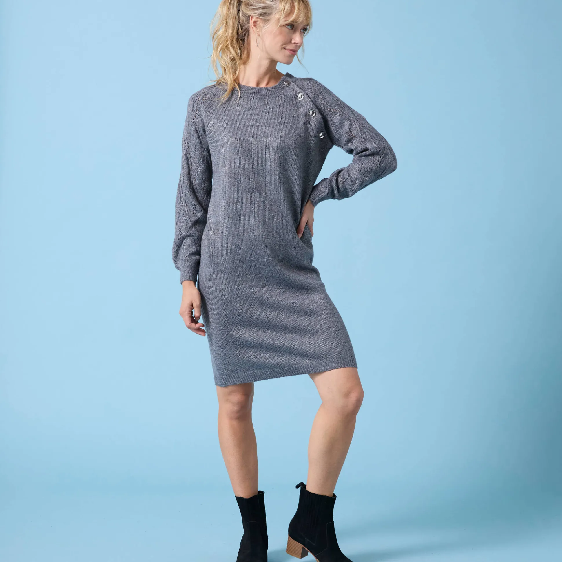 Trui Special Petites, fantasiebreisel met zachte touch