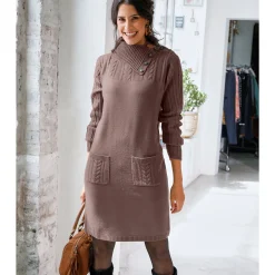 Trui-jurk in kabeltricot