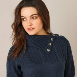 Trui-jurk in kabeltricot