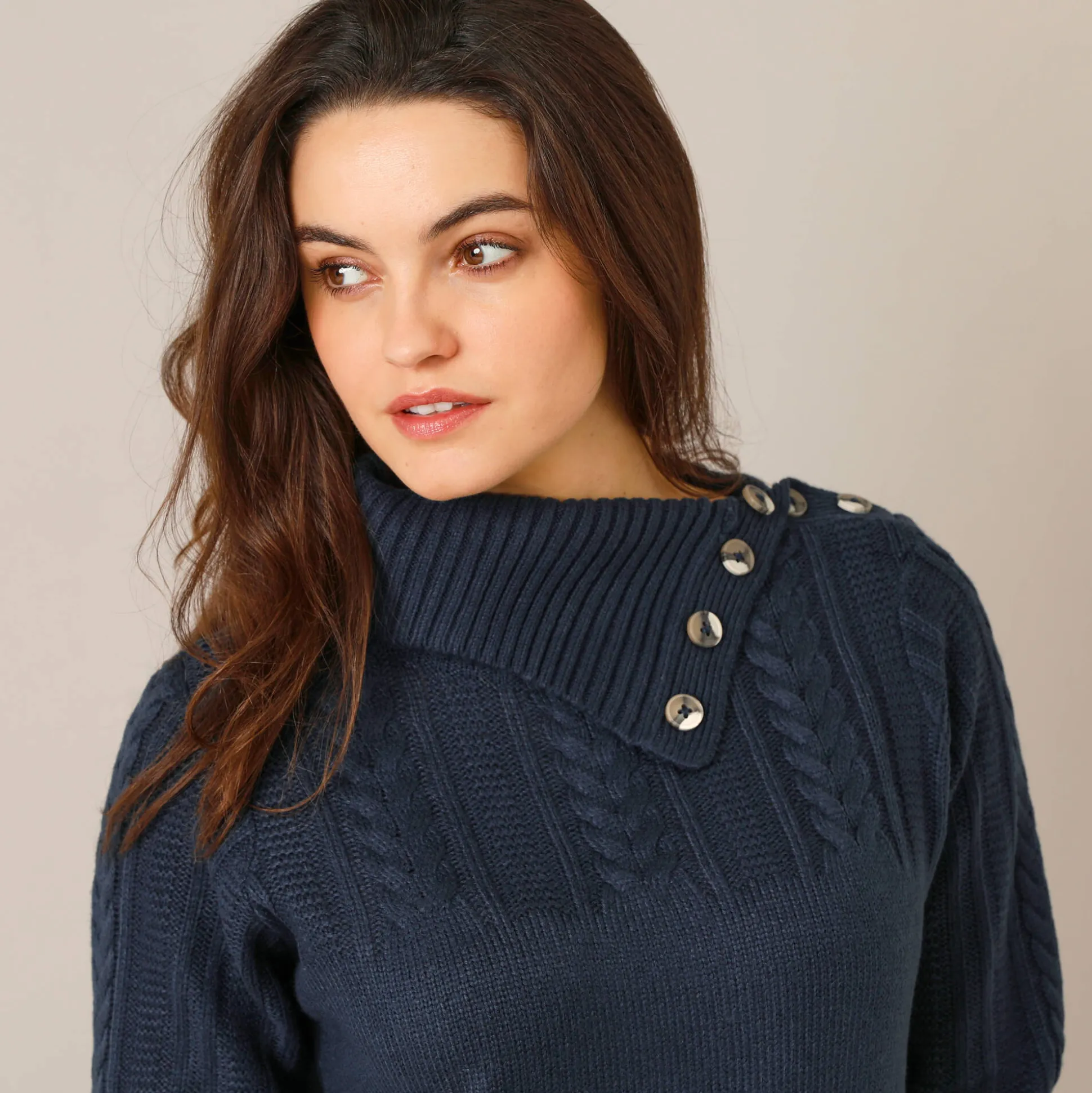 Trui-jurk in kabeltricot
