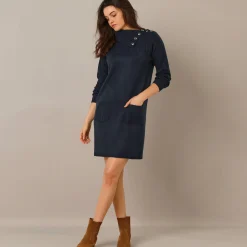 Trui-jurk in kabeltricot