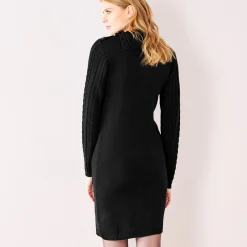 Trui-jurk in kabeltricot