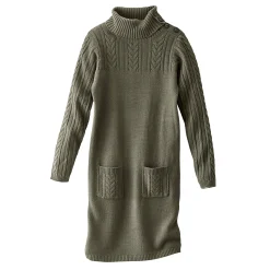 Trui-jurk in kabeltricot