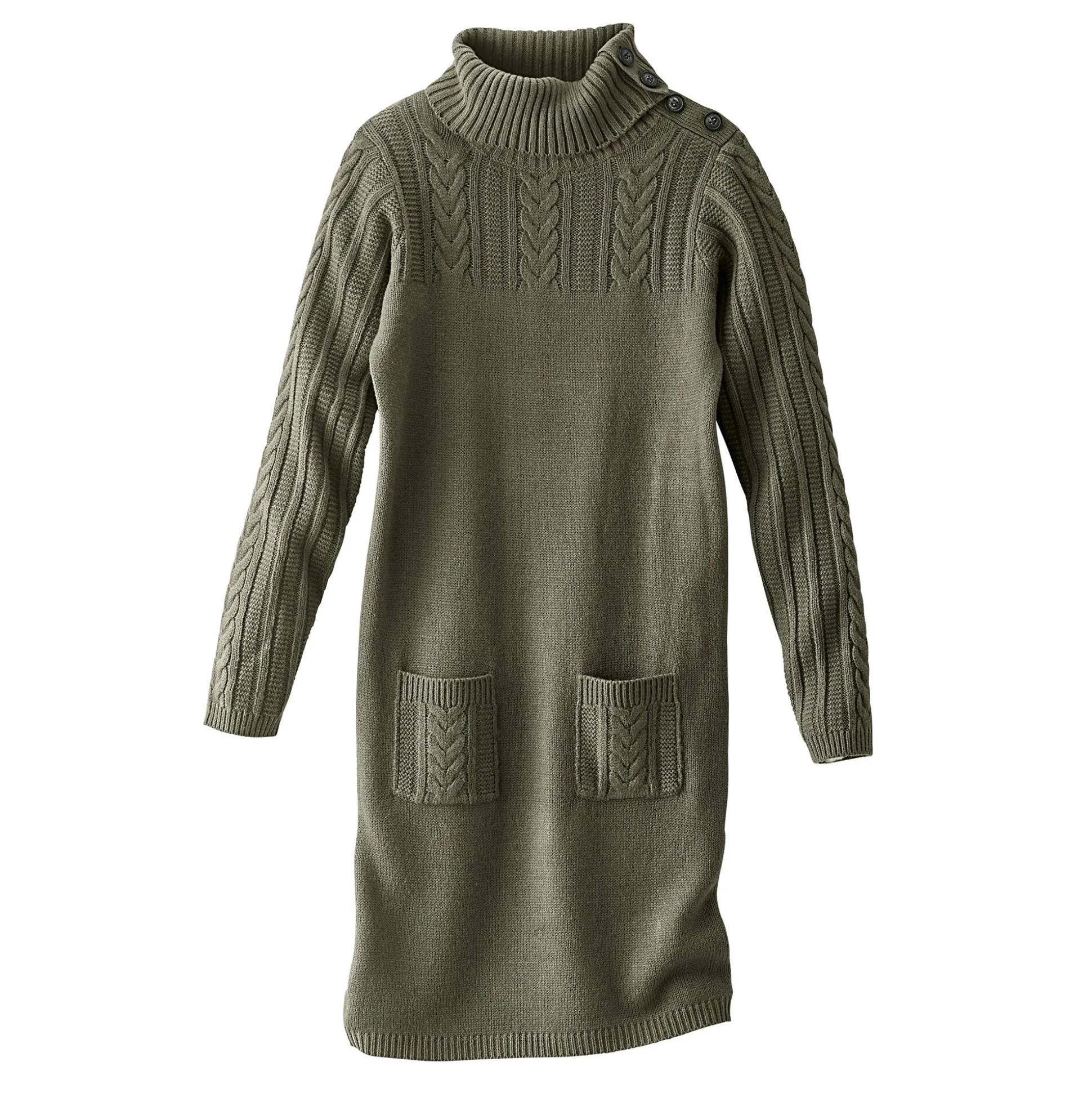 Trui-jurk in kabeltricot