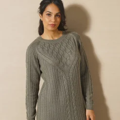 Trui-jurk in kabeltricot