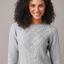 Trui-jurk in kabeltricot