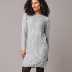 Trui-jurk in kabeltricot