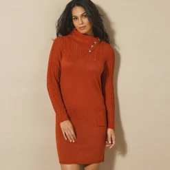 Trui-jurk in kabeltricot