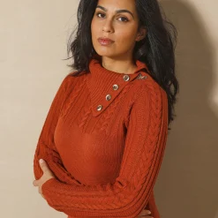 Trui-jurk in kabeltricot