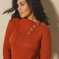 Trui-jurk in kabeltricot