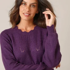 Trui-jurk met geschulpte afwerking, fantasietricot