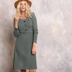 Trui-jurk met knoopsluiting