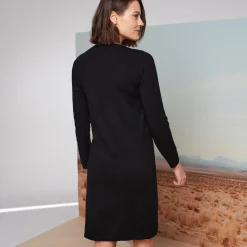 Trui-jurk met knoopsluiting, lange mouwen