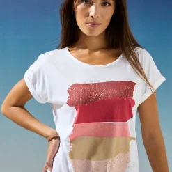 T-shirt in fifties model met arty print, jerseytricot