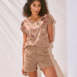 T-shirt in fifties stijl, vlinderprint