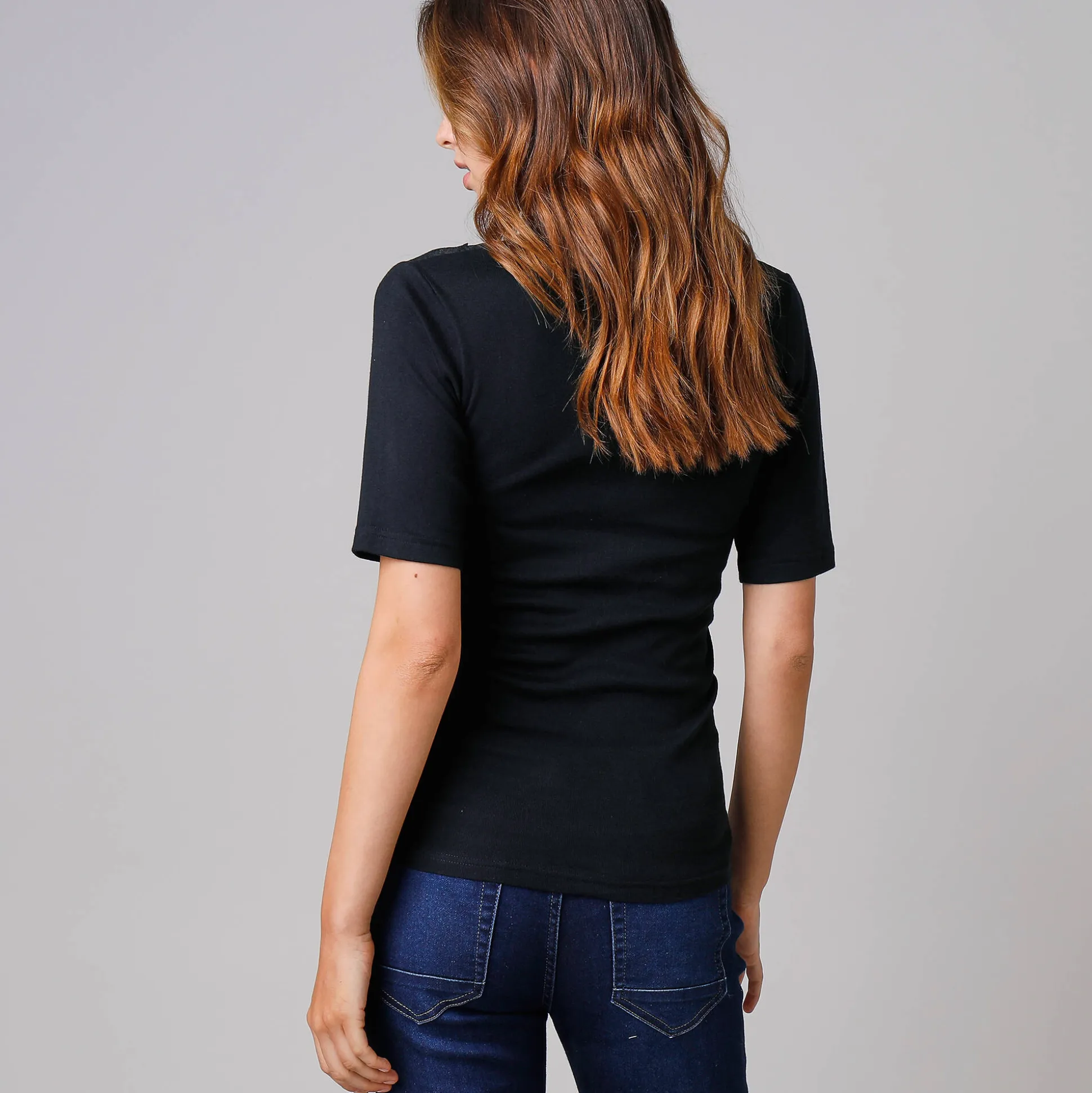 T-shirt in katoen en kant - set van 2