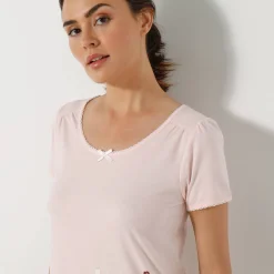 T-shirt met bloemenprint - korte mouwen