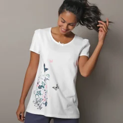 T-shirt met geplaatste landelijke print - korte mouwen