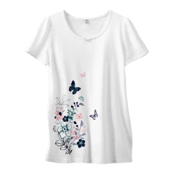 T-shirt met geplaatste landelijke print - korte mouwen
