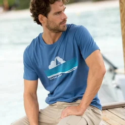 T-shirt met geplaatste print en korte mouwen