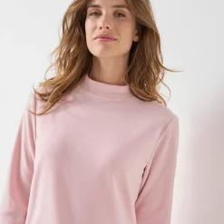 T-shirt met 'koker' kraag, in microfleece - intense warmte