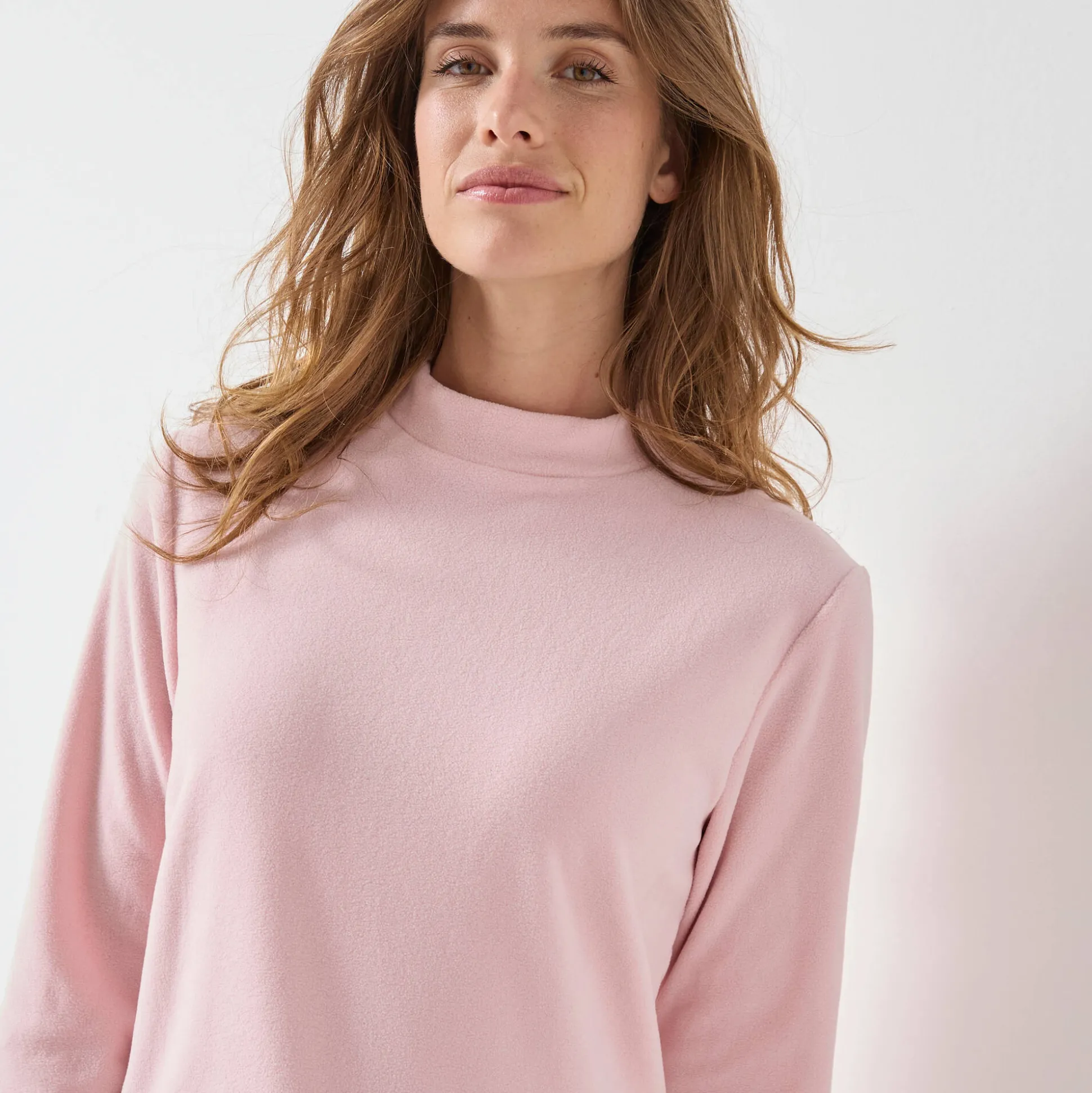 T-shirt met 'koker' kraag, in microfleece - intense warmte