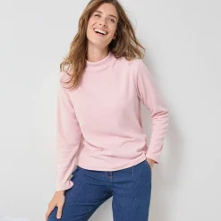 T-shirt met 'koker' kraag, in microfleece - intense warmte