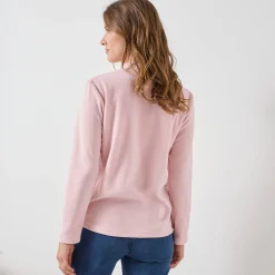 T-shirt met 'koker' kraag, in microfleece - intense warmte