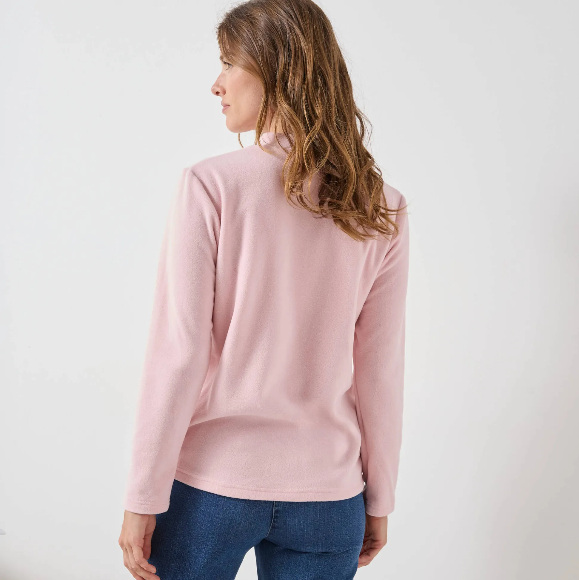 T-shirt met 'koker' kraag, in microfleece - intense warmte