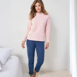 T-shirt met 'koker' kraag, in microfleece - intense warmte