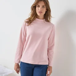 T-shirt met 'koker' kraag, in microfleece - intense warmte
