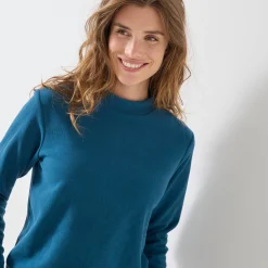 T-shirt met 'koker' kraag, in microfleece - intense warmte
