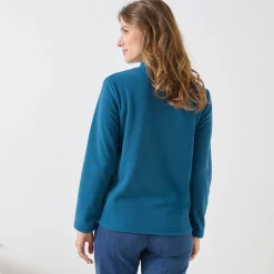 T-shirt met 'koker' kraag, in microfleece - intense warmte