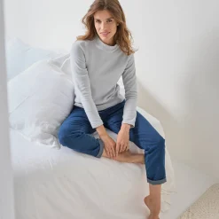 T-shirt met 'koker' kraag, in microfleece - intense warmte