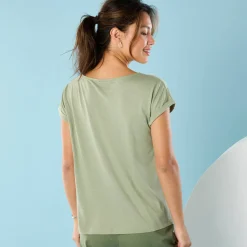 T-shirt met korte mouwen en geplaatste print, Kleine Lengtes