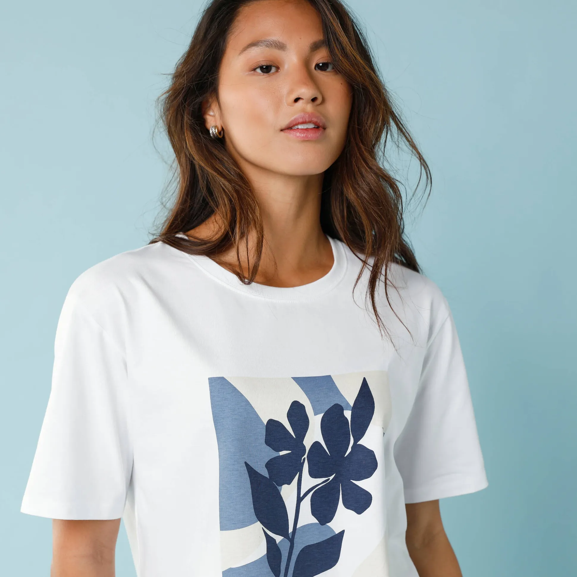 T-shirt met korte mouwen en geplaatste print, kleine lengtes