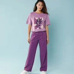 T-shirt met korte mouwen en geplaatste print, kleine lengtes