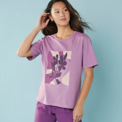 T-shirt met korte mouwen en geplaatste print, kleine lengtes