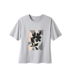 T-shirt met korte mouwen en geplaatste print, kleine lengtes