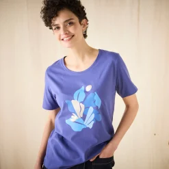 T-shirt met korte mouwen en geplaatste print